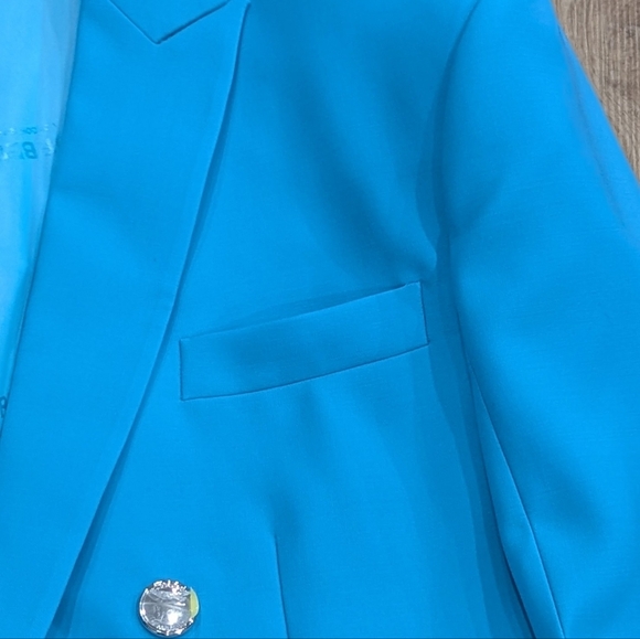 $2590 Mens BURBERRY Wool Tailored Jacket Blazer Bright Opal Blue 54 US 44 - Picture 4 of 10